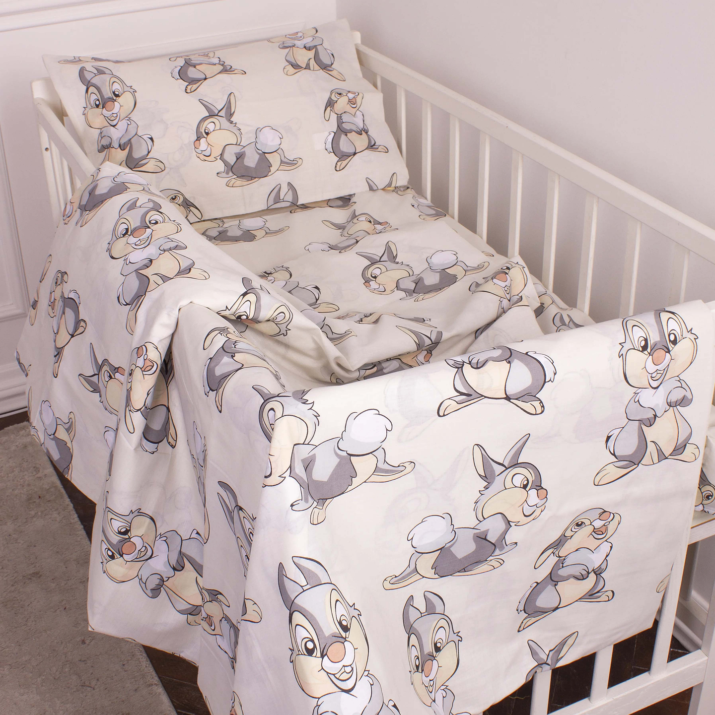 Комплект постельного белья детский MirSon Бязь 20-0022 Rabbit Gray 110х140 (2200010265101)